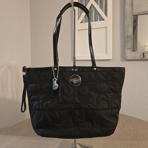 Coach Stripe Stitched Nylon Tote F17668